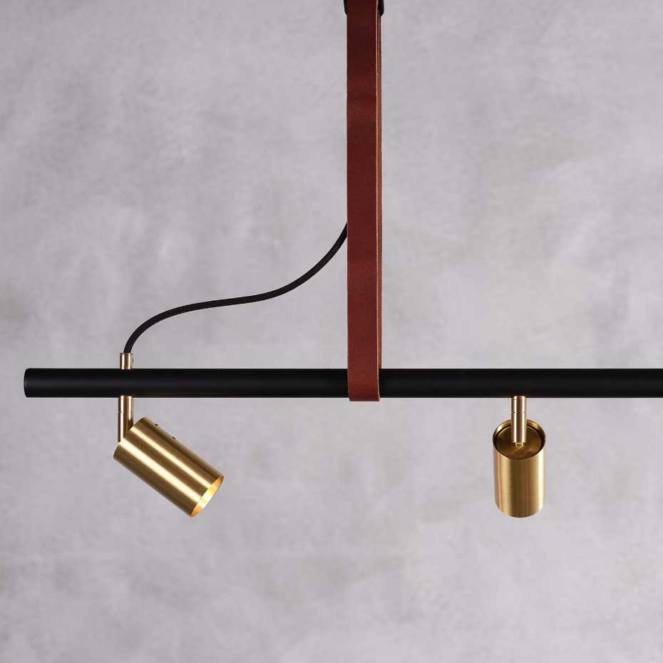 Long John 5 Pendel Black/Brass/Brown Leather