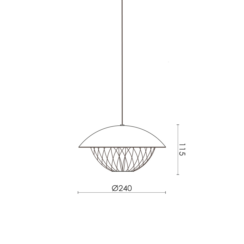 Grace Pendel Brass/Crystal Glass