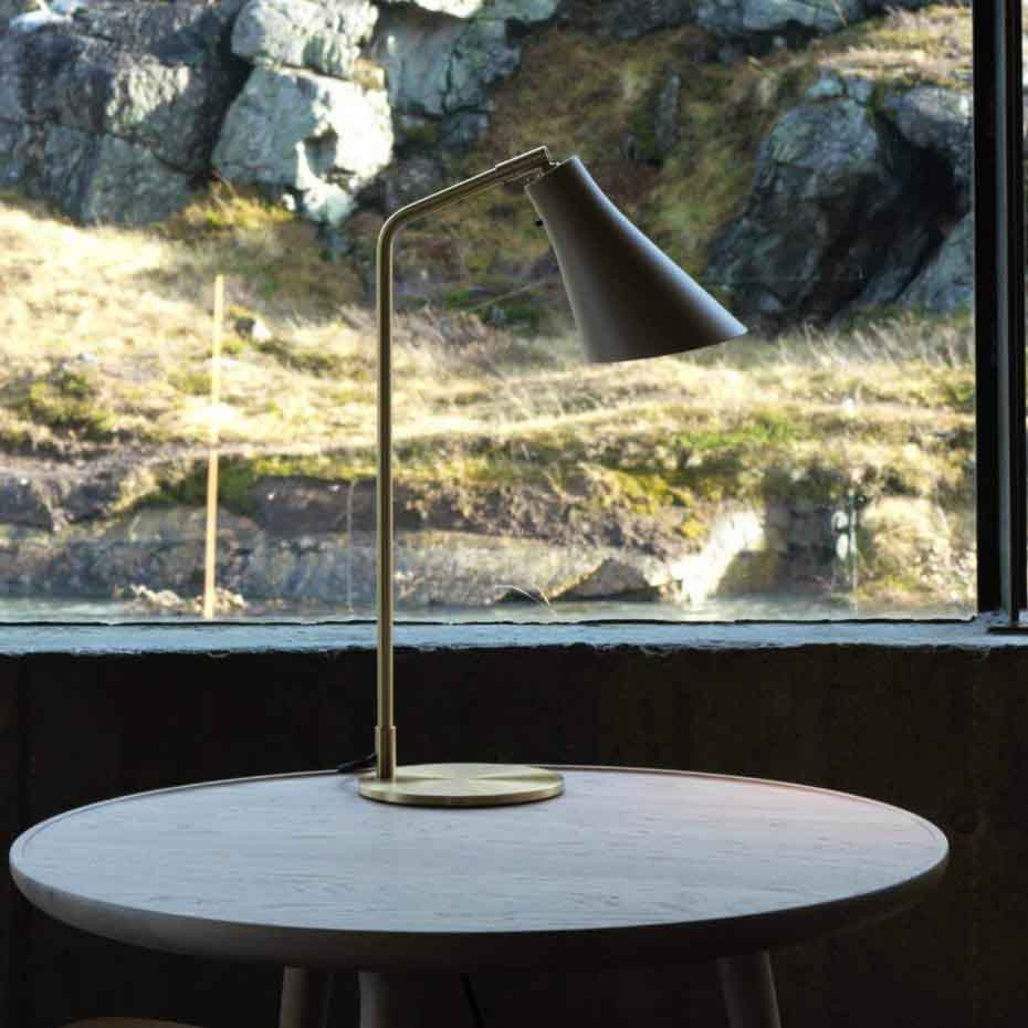 Miller Bordslampa Slate Grey/Brass