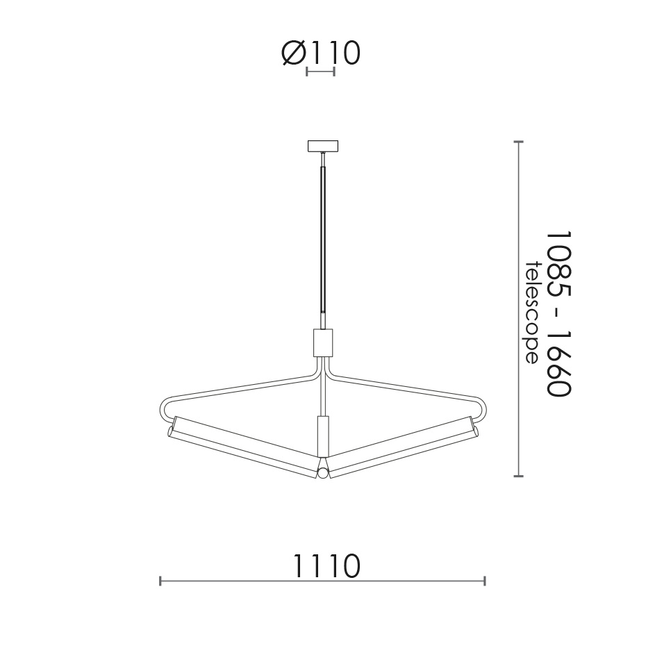 Angel 3 500 Wide Chandelier H1085-1660 Brass