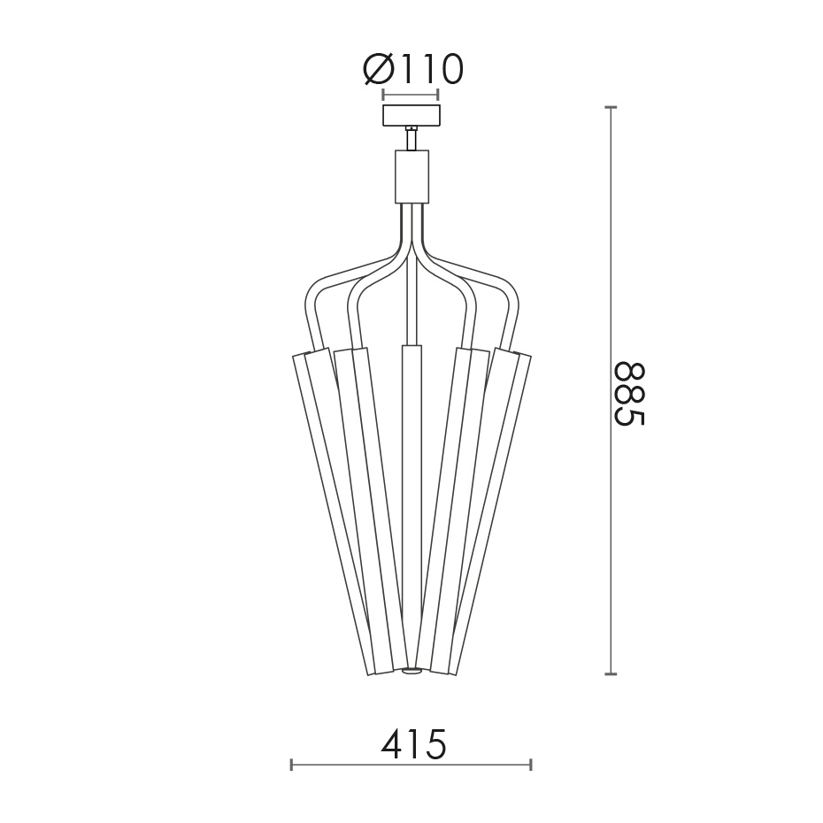 Angel 5 500 Chandelier H885 Brass