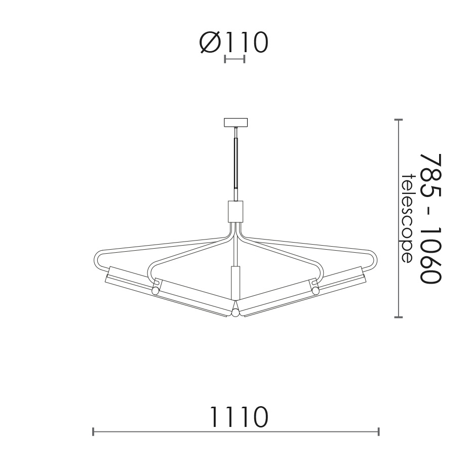Angel 5 500 Wide Chandelier H785-1060 Steel