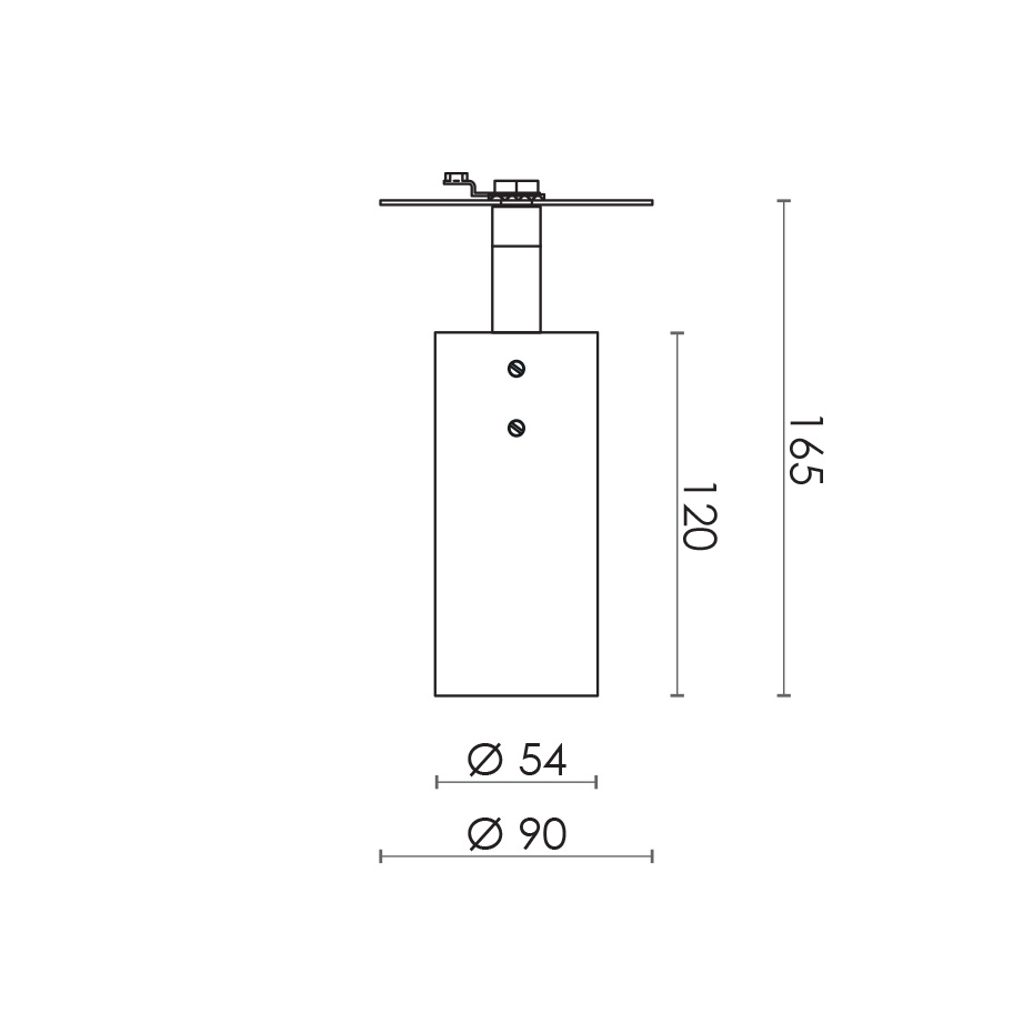 Joey Spot Tak/Vägg Plate Small H165 Black/Brass