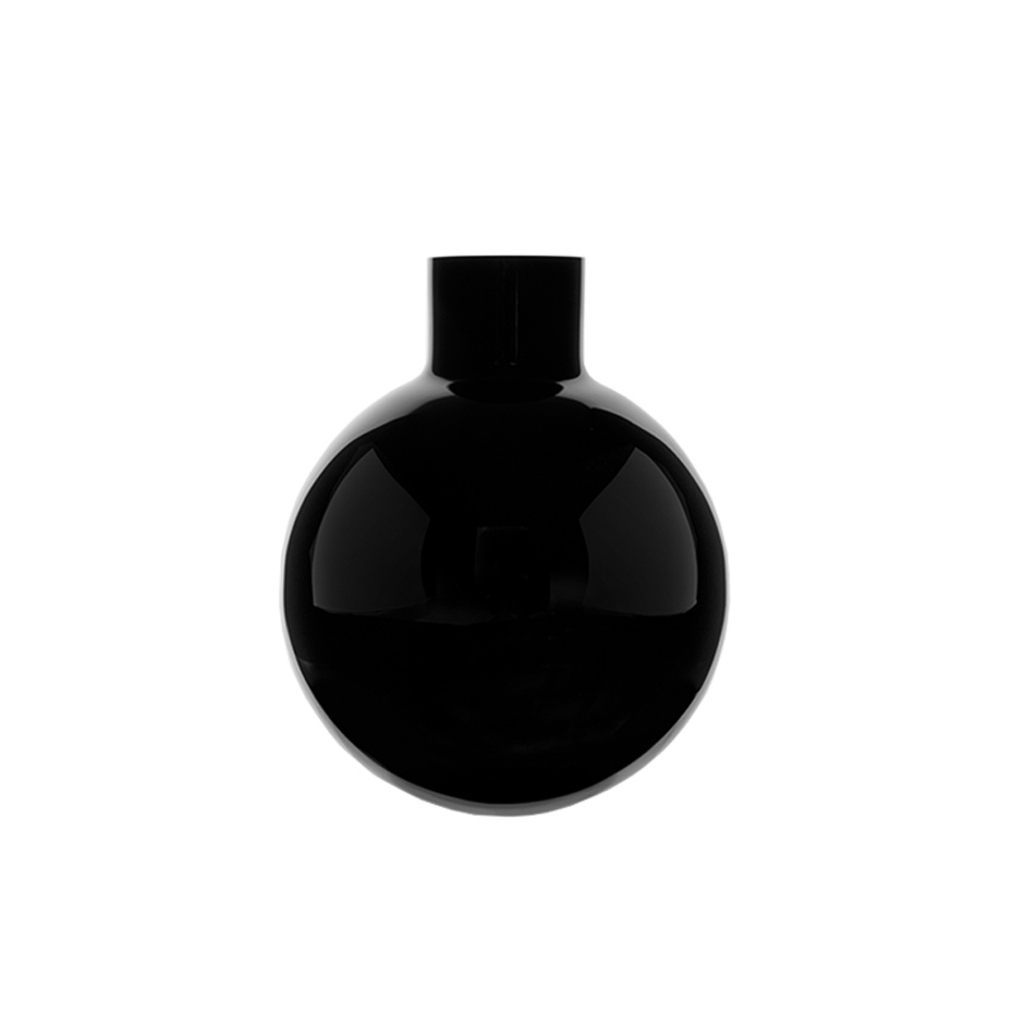 Skrufs Glasbruk Pallo Vas Stor Svart