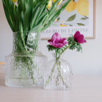 Dahlia Vas Klarglas Skrufs Glasbruk - Dahlia Vas Klarglas