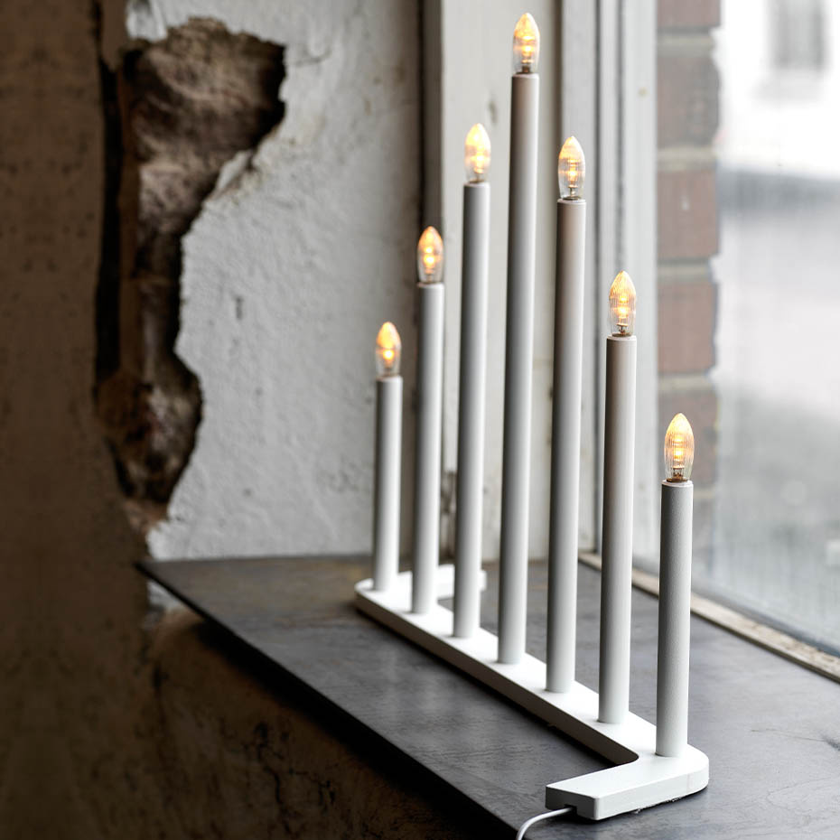 Advent RE Ljusstake 7 LED Vit