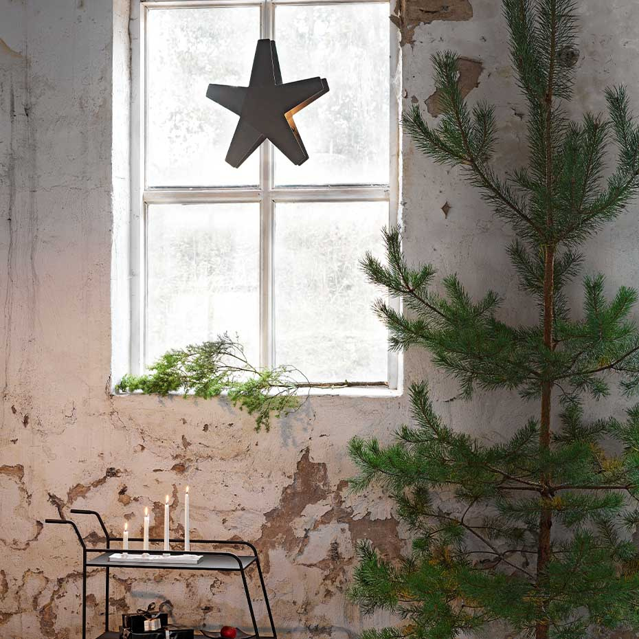 Advent Stjärna 40cm Antracit/Ljusgrå Sladd