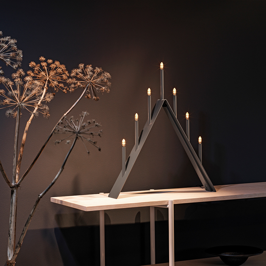 Spica Ljusstake 7 LED Grå