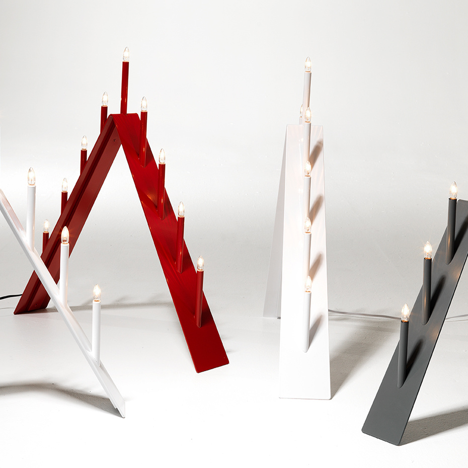 Spica Ljusstake 9 LED Röd