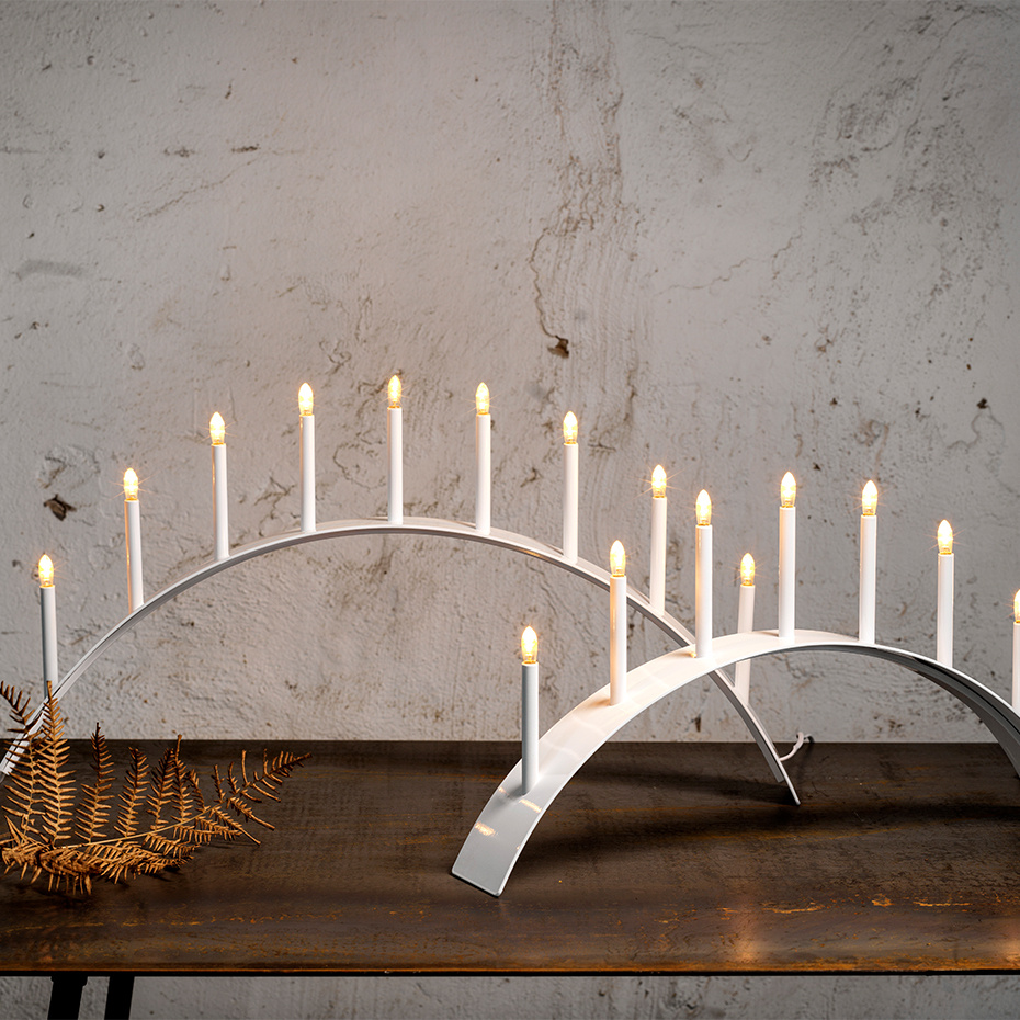 Spica Bow Ljusstake 7 LED Grå