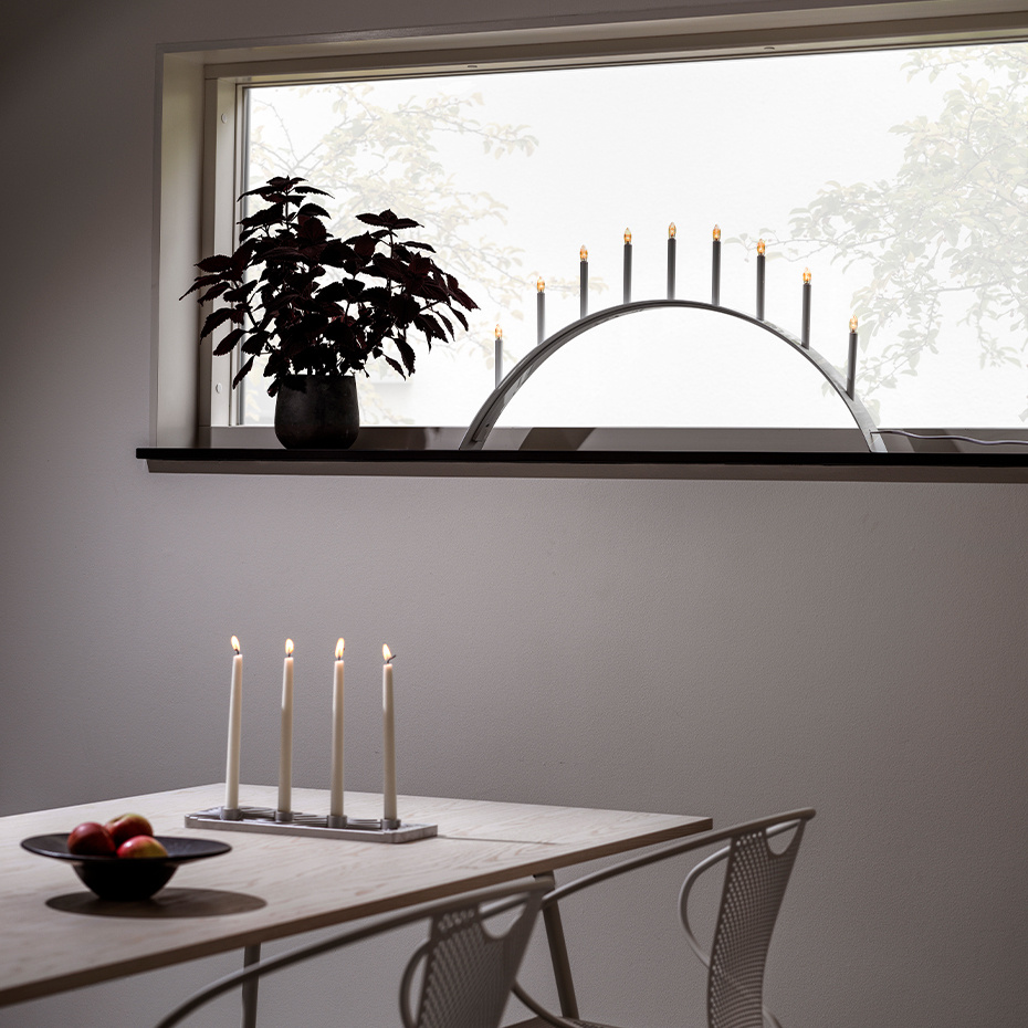 Spica Bow Ljusstake 7 LED Grå