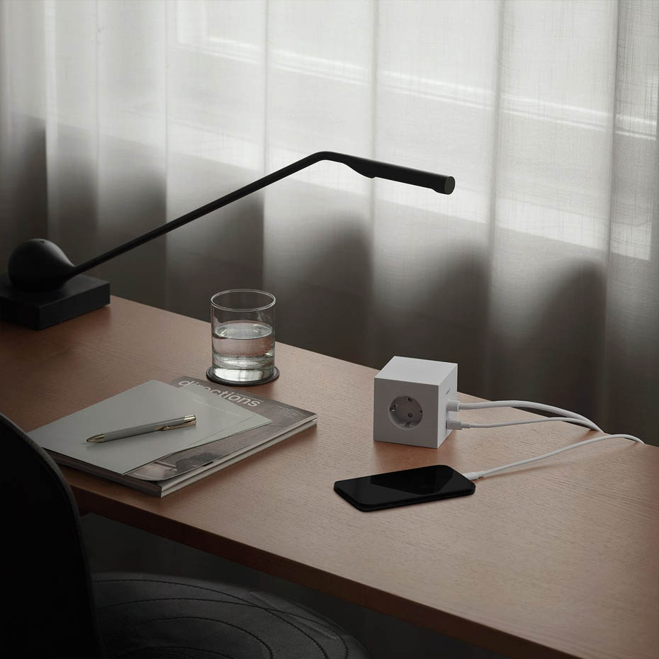 Square 1 Grenuttag Dual USB-C 30W & Magnet 1,8m Gotland Grey