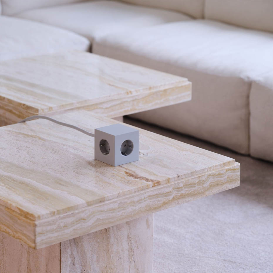 Square 1 Grenuttag Dual USB-C 30W & Magnet 3m Gotland Grey