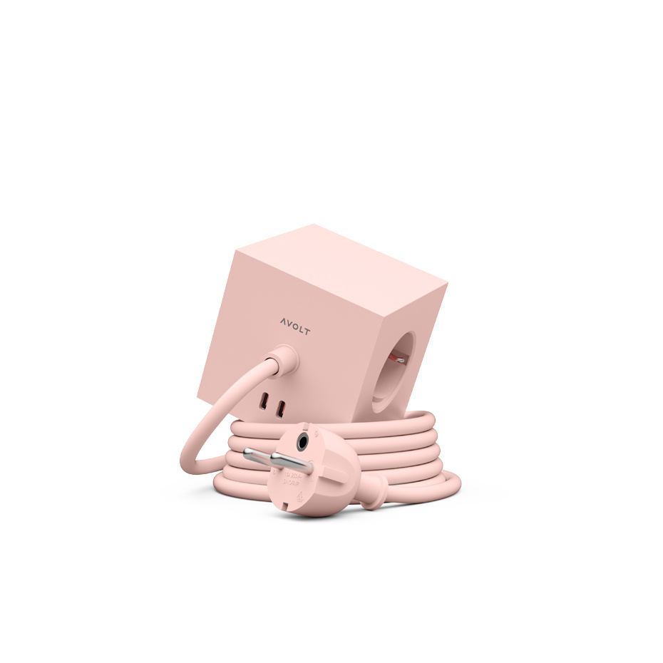 Square 1 Grenuttag Dual USB-C 30W & Magnet 3m New Pink