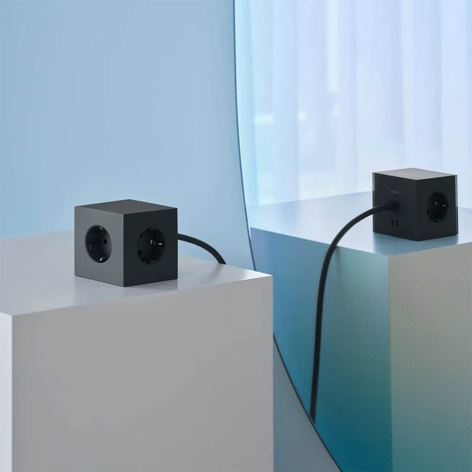 Square 1 Grenuttag Dual USB-C 30W & Magnet 3m Stockholm Black