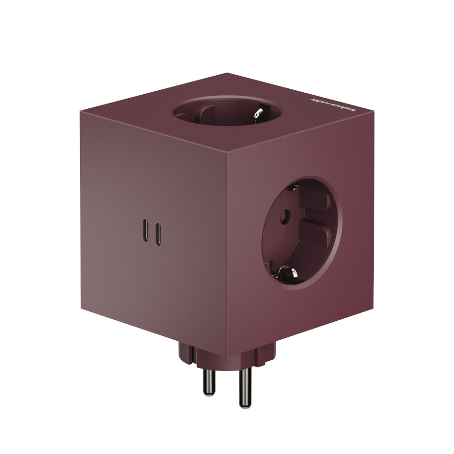 Avolt Square 2 Grenuttag Dual USB-C 30W Bauhaus-Archiv Edition Mulberry Red