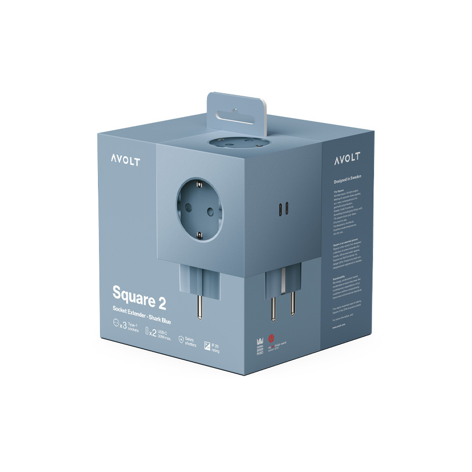 Square 2 Grenuttag Dual USB-C 30W Shark Blue