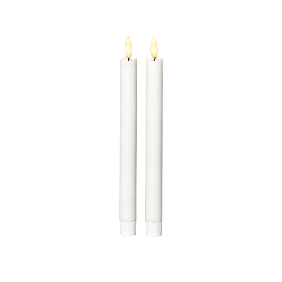 Flamme LED Antikljus 25cm Vit 2-Pack