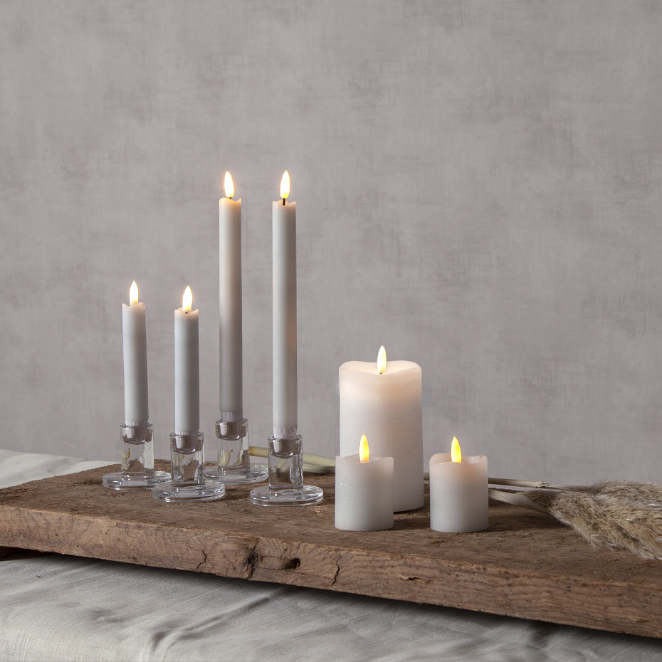 Flamme LED Antikljus 25cm Vit 2-Pack