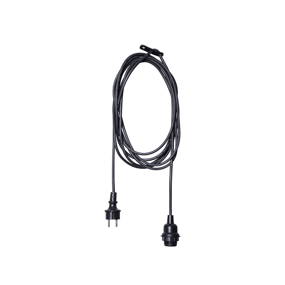 Lampupphäng Utomhus E27 5m Svart