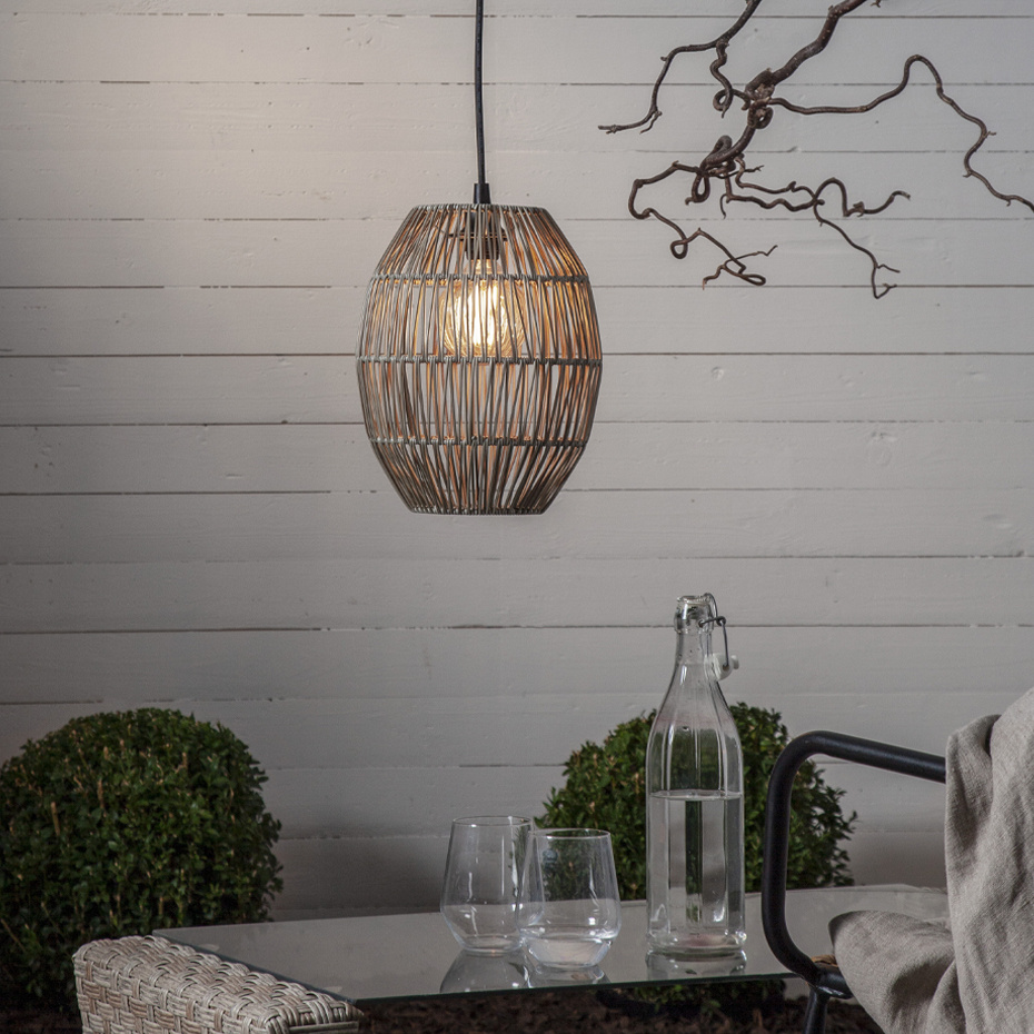 Lampupphäng Utomhus E27 5m Svart