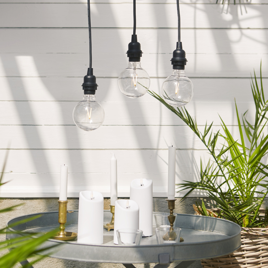 Lampupphäng Utomhus E27 2,5m Svart