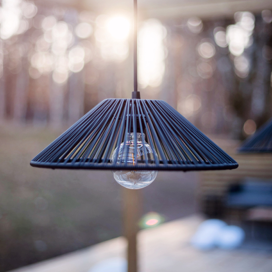 Lampupphäng Utomhus E27 2,5m Svart