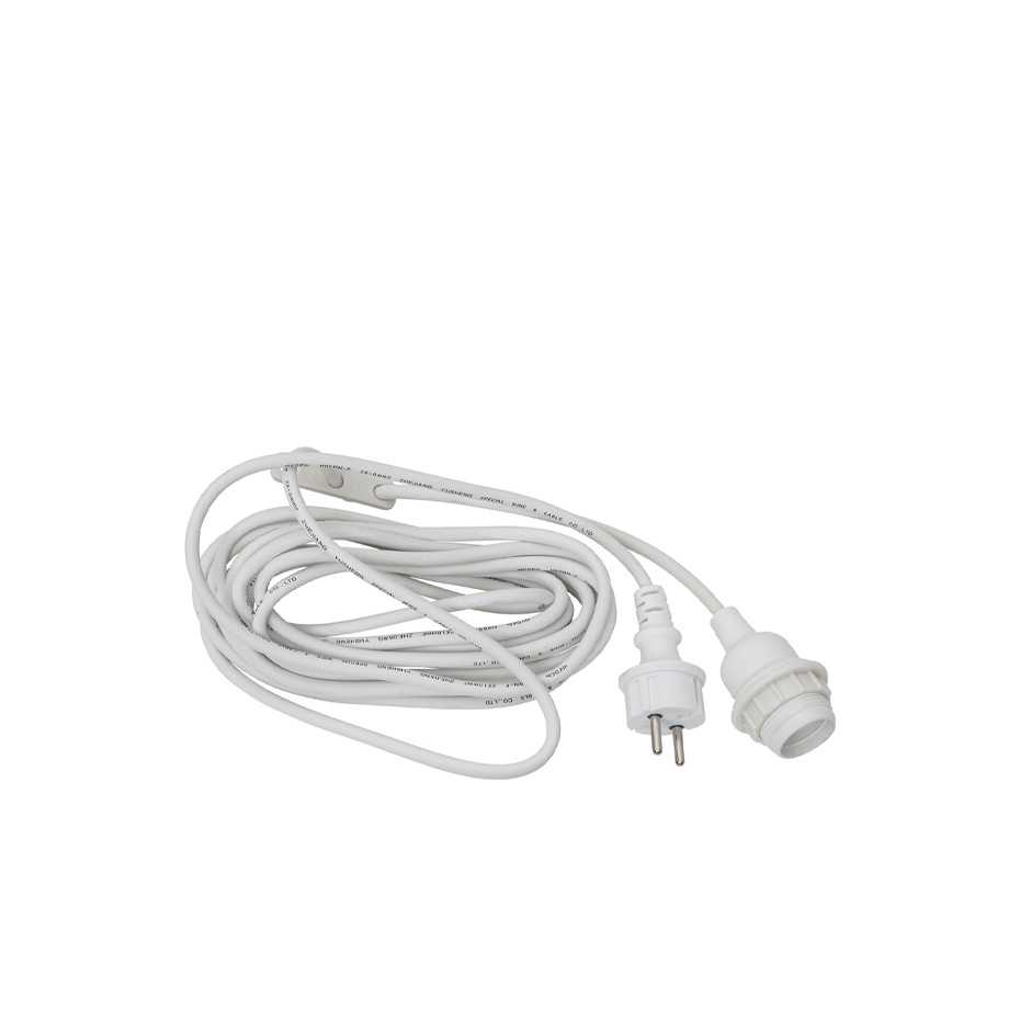 Lampupphäng Utomhus E27 5m Vit