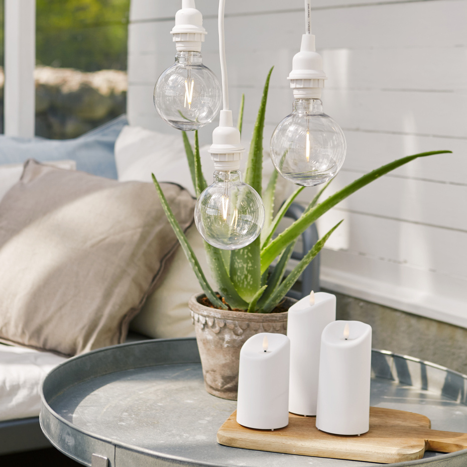 Lampupphäng Utomhus E27 5m Vit