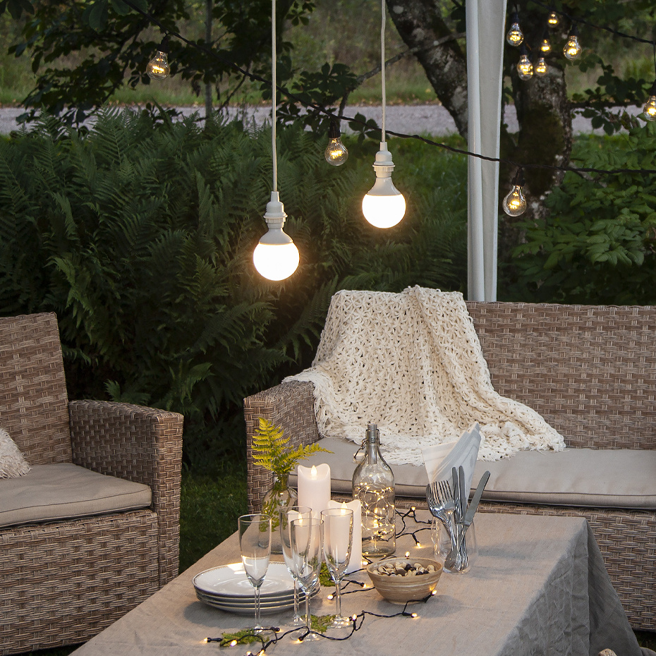 Lampupphäng Utomhus E27 5m Vit