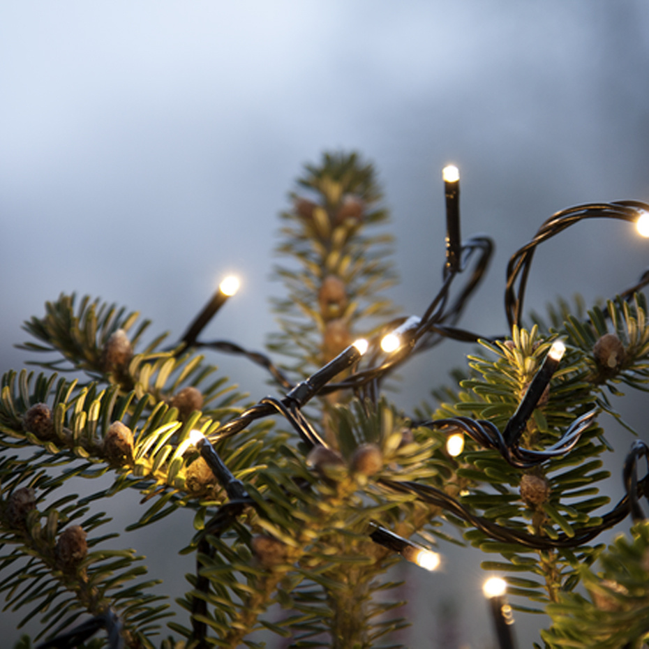 Akku LED Ljusslinga 80 Ljus Svart