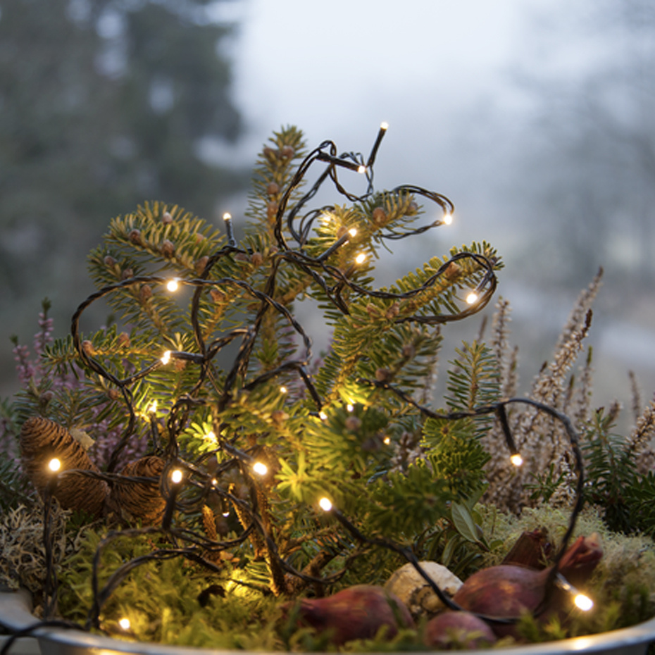 Akku LED Ljusslinga 80 Ljus Svart