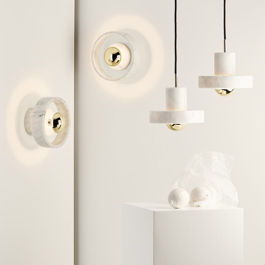 Stone LED Pendel Gold