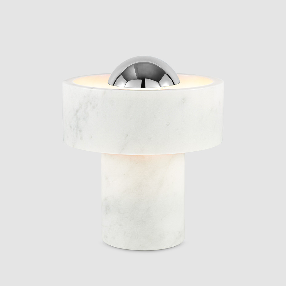 Stone Portable LED Bordslampa Silver