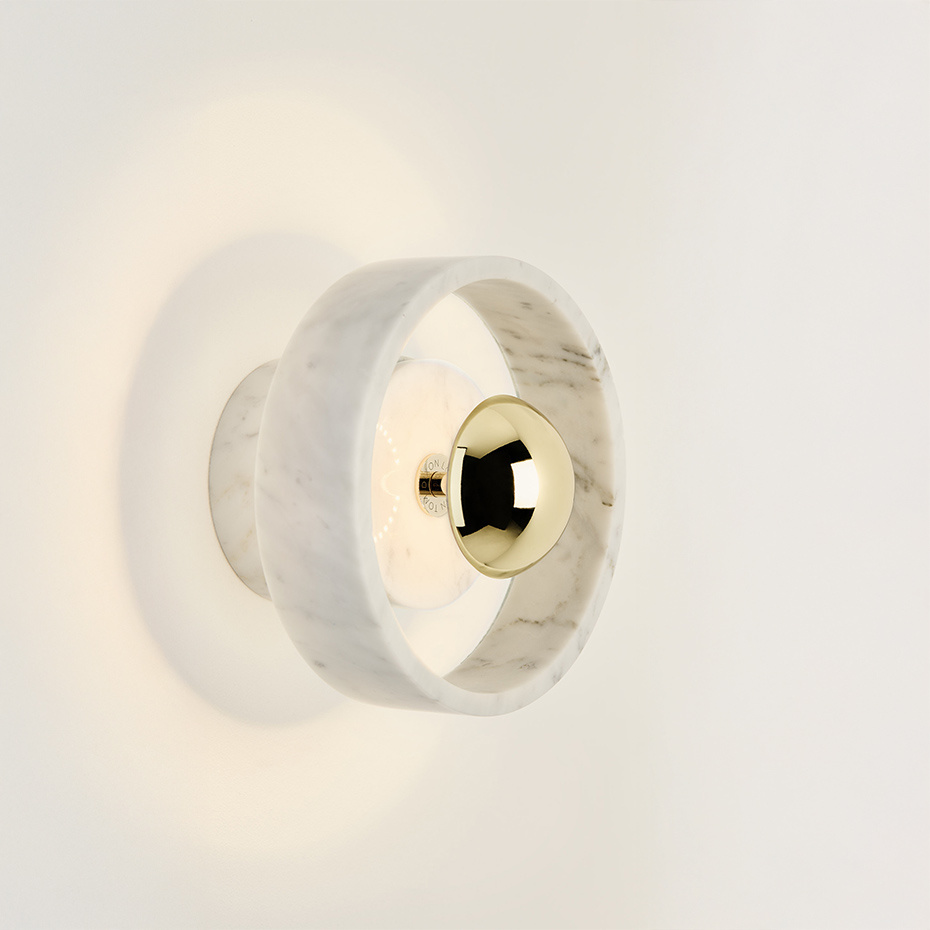 Stone LED Vägglampa Gold IP44