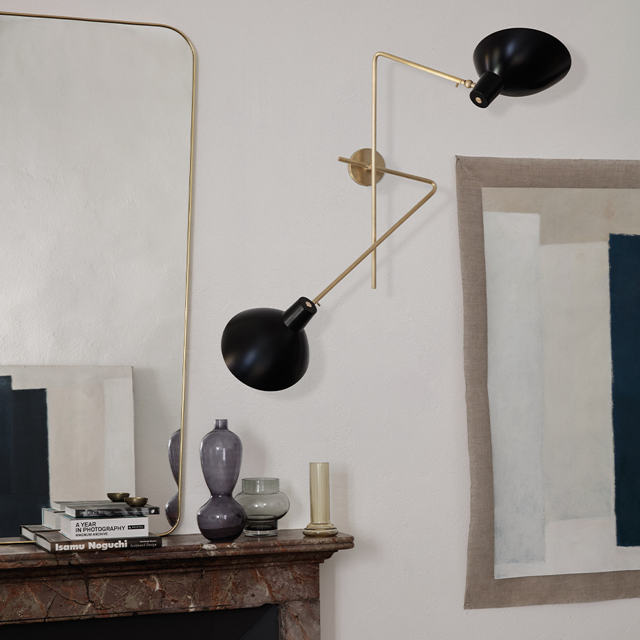 VV Cinquanta Twin Vägglampa Brass/Black