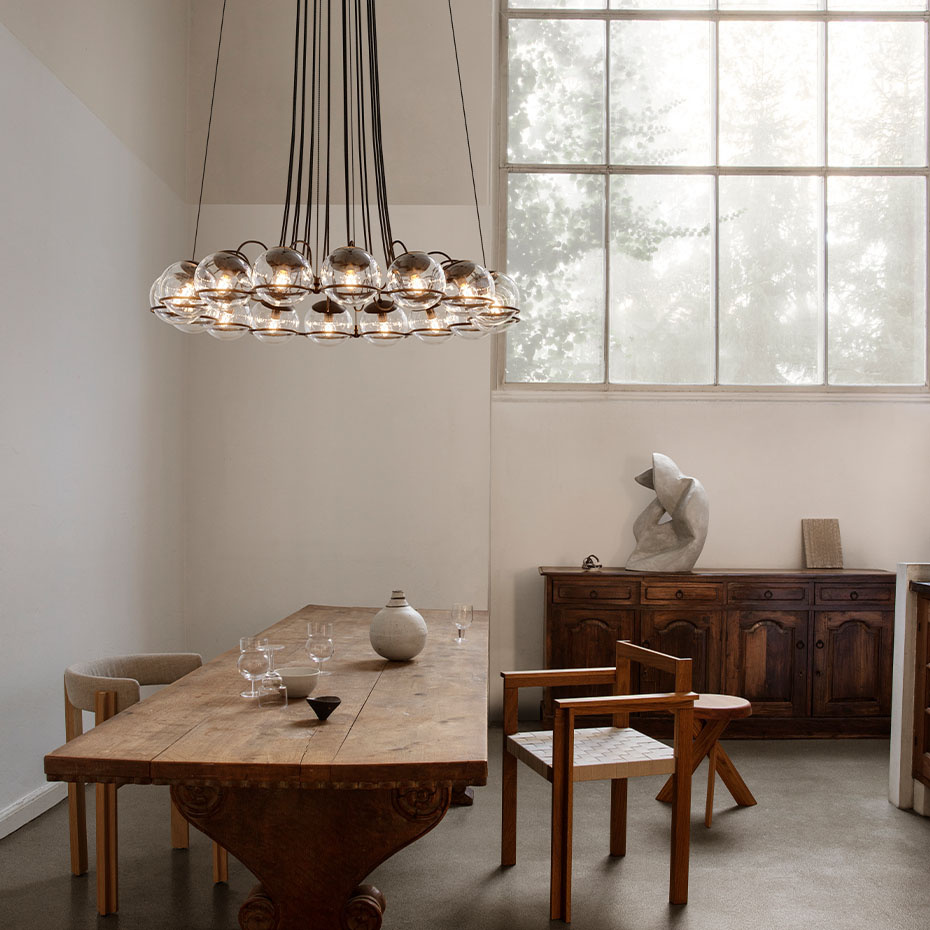 Model 2109/16/20 Ljuskrona Transparent Glass/Black