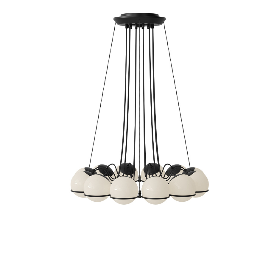 Model 2109/12/14 Ljuskrona Opal Glass/Black