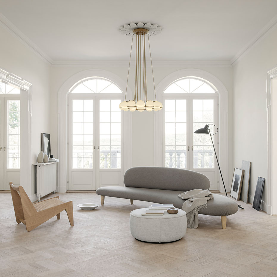 Model 2109/12/14 Ljuskrona Opal Glass/Champagne