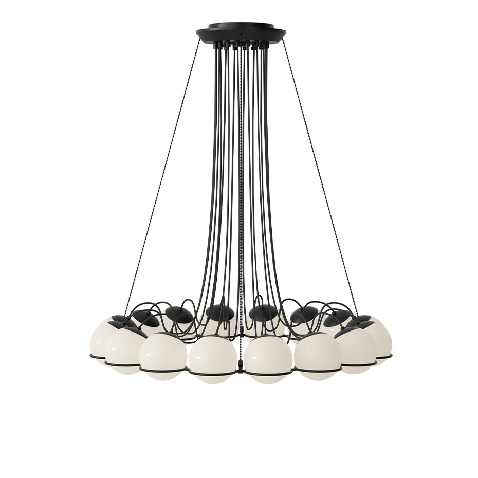 Model 2109/16/14 Ljuskrona Opal Glass/Black