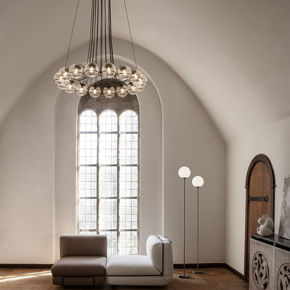 Model 2109/16/14 Ljuskrona Transparent Glass/Black