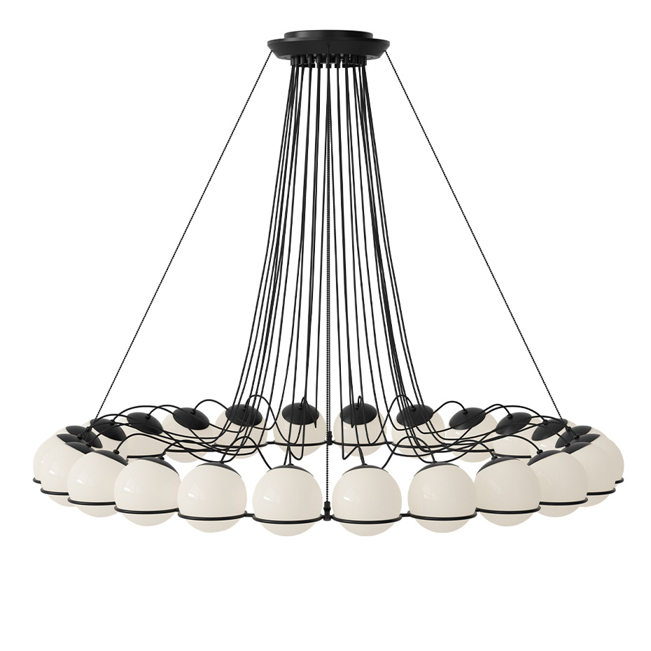 Model 2109/24/14 Ljuskrona Opal Glass/Black