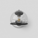 Model 238/1 Vägglampa Transparent Glass/Black Model 238/1 Vägglampa Transparent Glass/Black