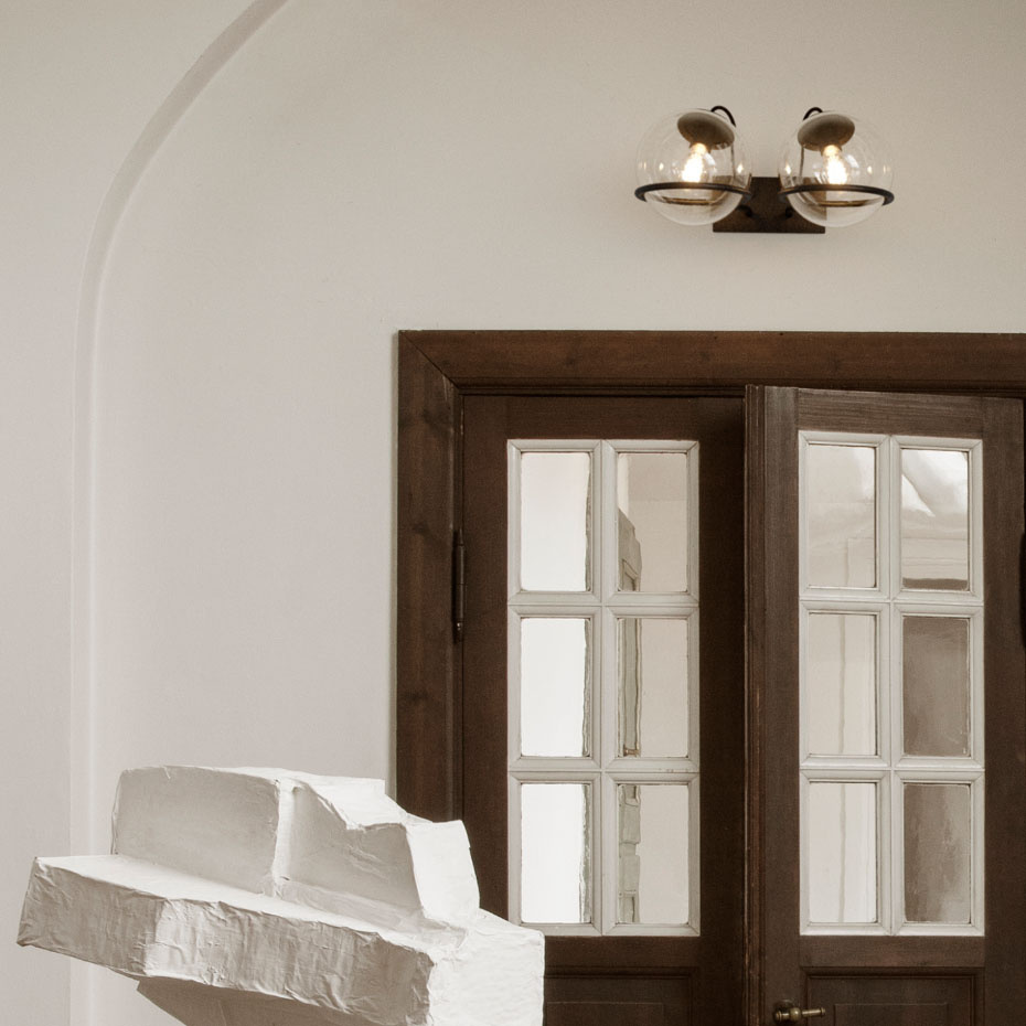 Model 238/2 Vägglampa Transparent Glass/Black