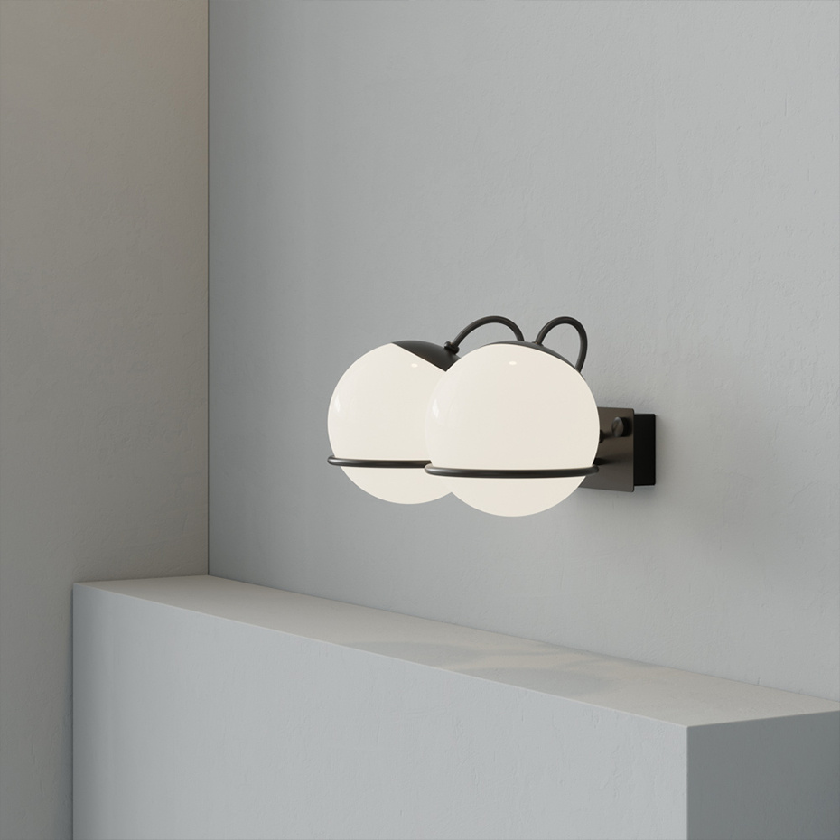 Model 237/2 Vägglampa Opal Glass/Champange