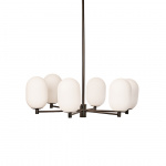 Noor Ljuskrona Opalglas/Svart Krom Noor Ljuskrona Opalglas/Svart Krom