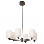 Noor Ljuskrona Opalglas/Svart Krom Noor Ljuskrona Opalglas/Svart Krom