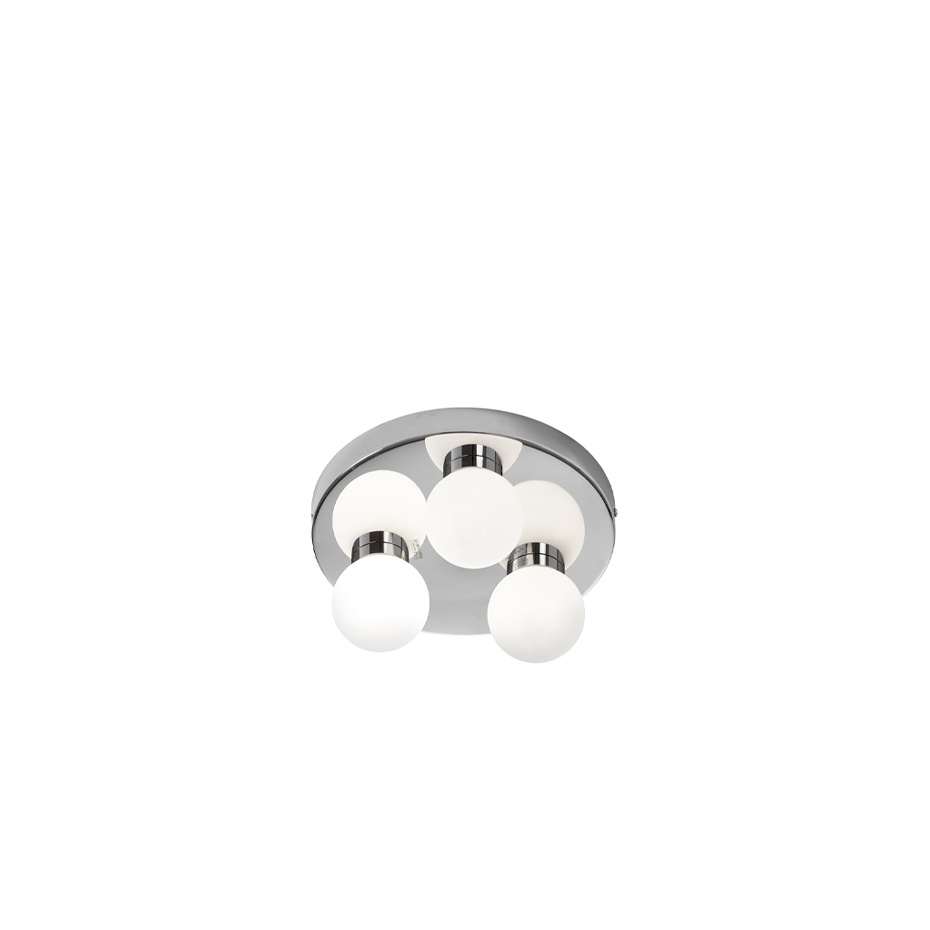 T 914 Sandhamn Taklampa Krom/Opalglas IP44