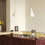 Bower Pendel Small Oyster White + Sphere III LED Blub Bower Pendel Small Oyster White + Sphere III LED Blub