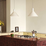 Bower Pendel Medium Oyster White + Sphere IV LED Blub Bower Pendel Medium Oyster White + Sphere IV LED Blub